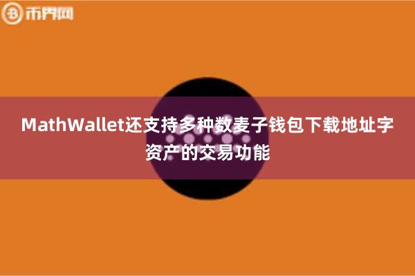MathWallet还支持多种数麦子钱包下载地址字资产的交易功能